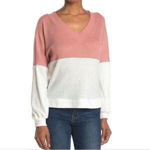 CENY Pink & White Colorblock Pullover Size XL